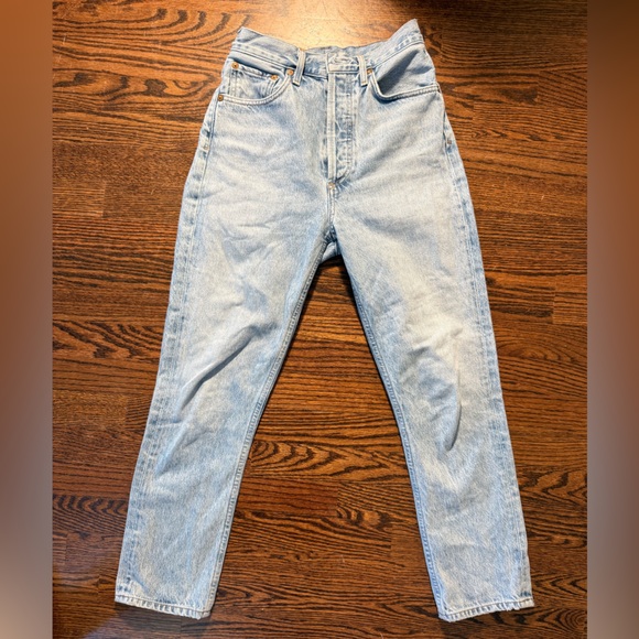 Agolde Women’s Straight Jeans in Light Blue - Picture 1 of 9